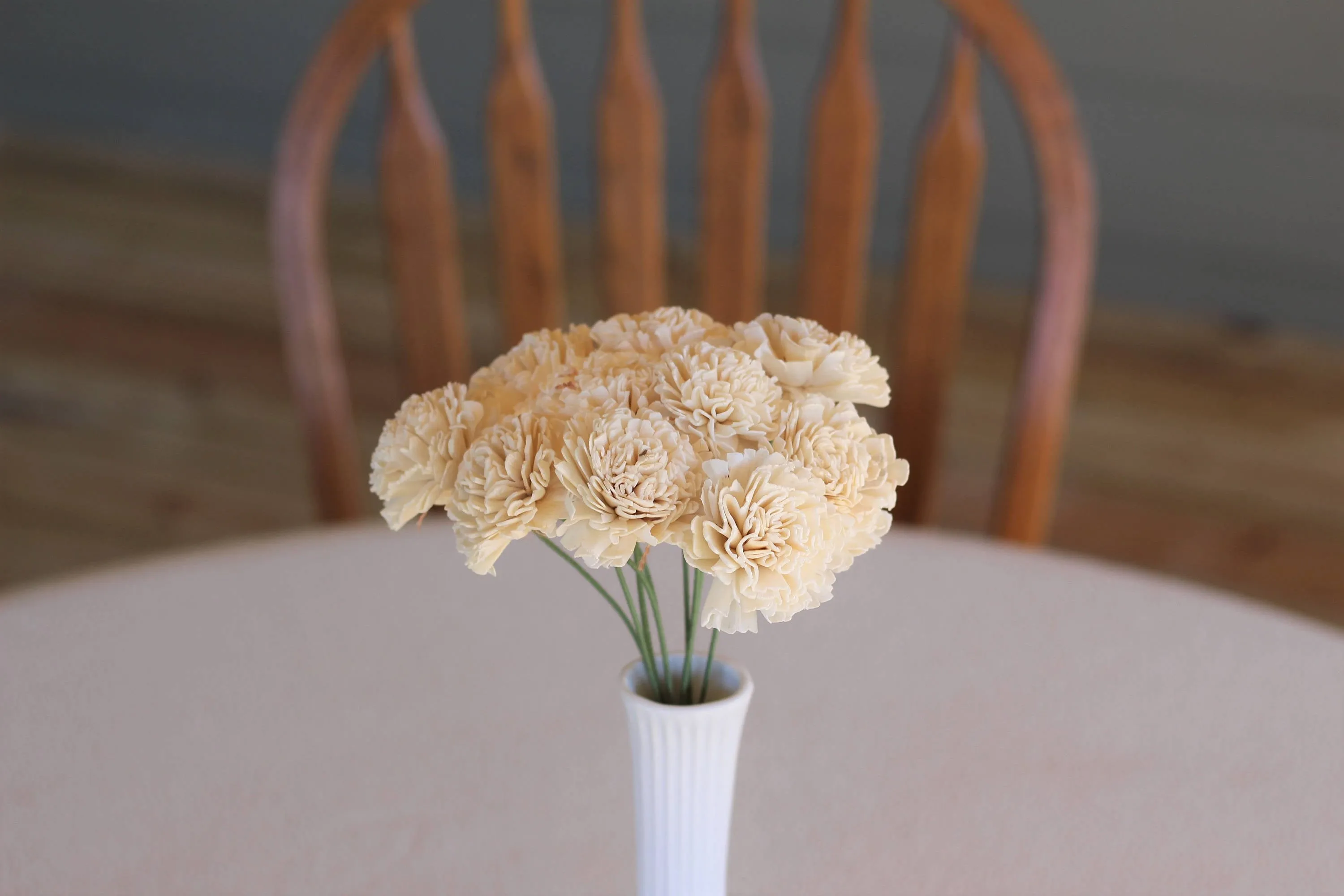 12 Stemmed Sola Wood Carnation Flowers, Sola Flowers on Wire Stems