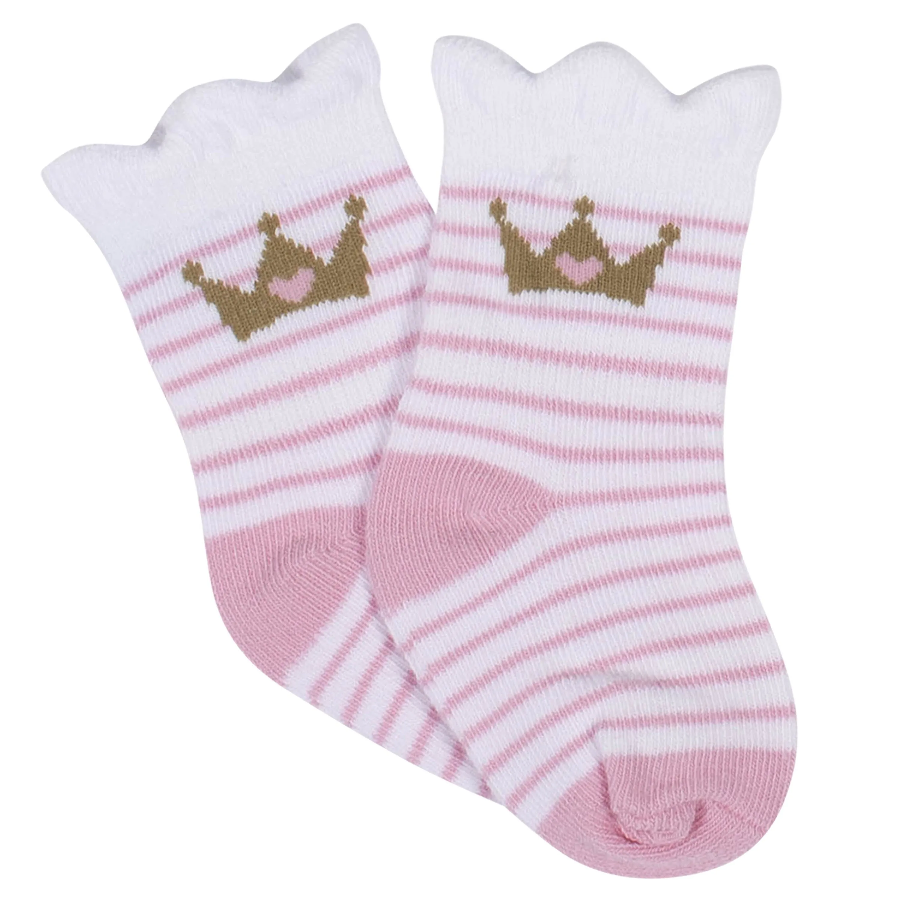 8-Pack Girl's Princess Wiggle Proof® Jersey Crew Socks