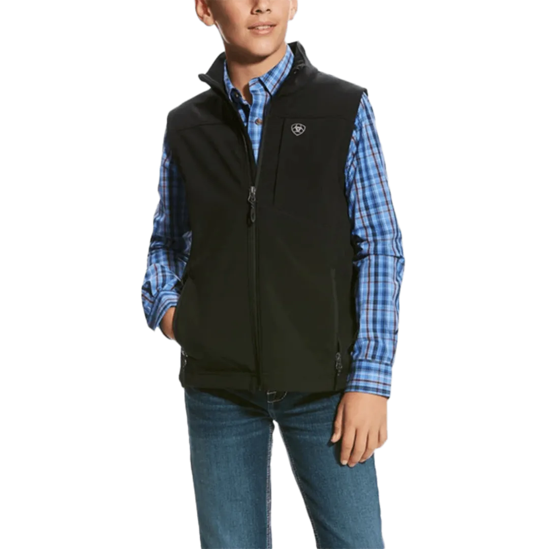 Ariat Boy's Vernon 2.0 Black Stretch Softshell Vest