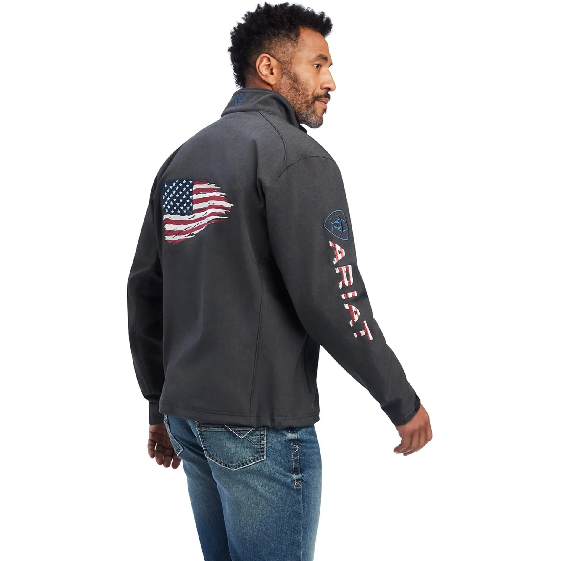 Ariat Men's Charcoal Logo 2.0 Patriot Softshell Jacket