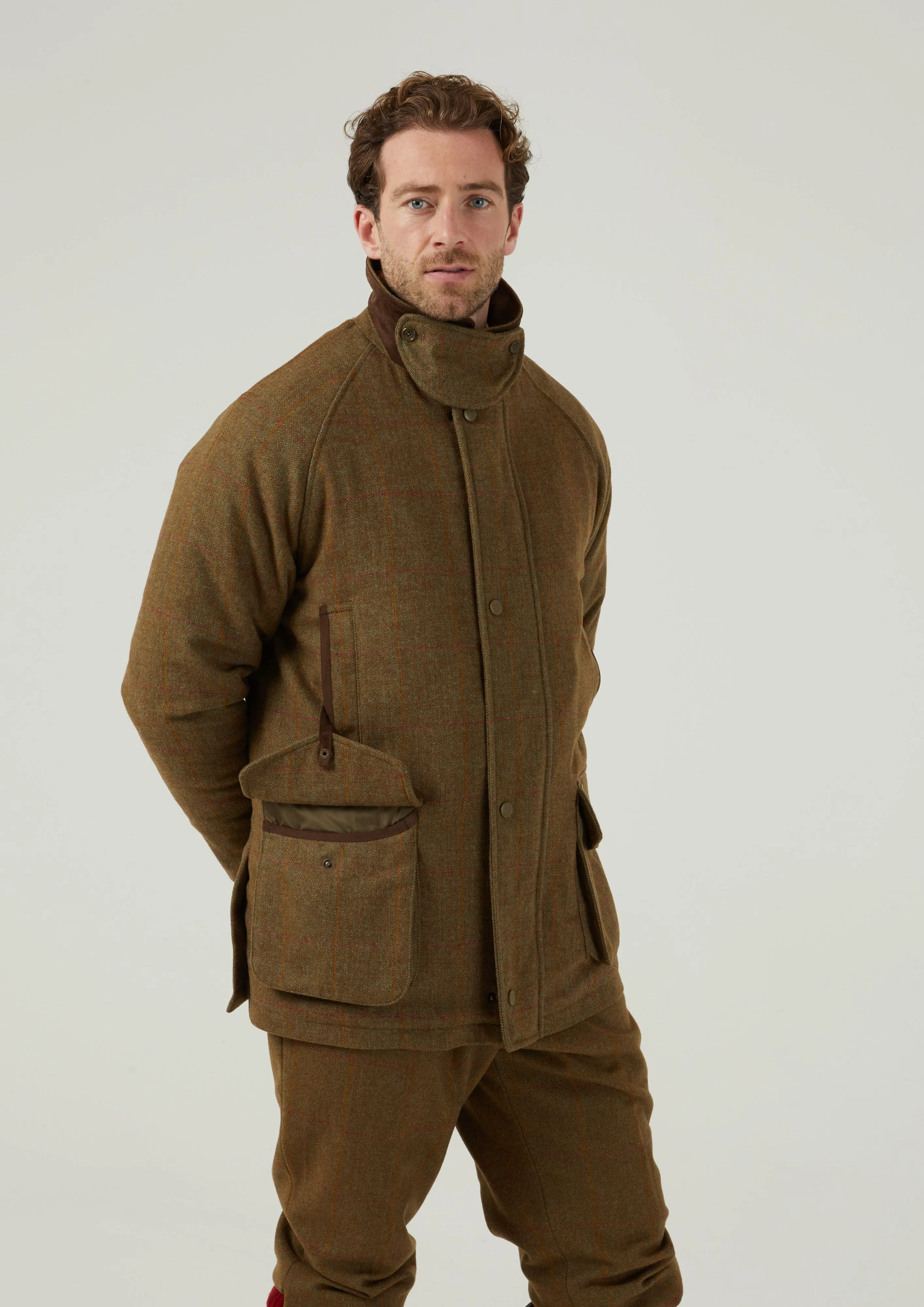 Combrook Men's Waterproof Tweed Coat In Hawthorn - Regular Fit