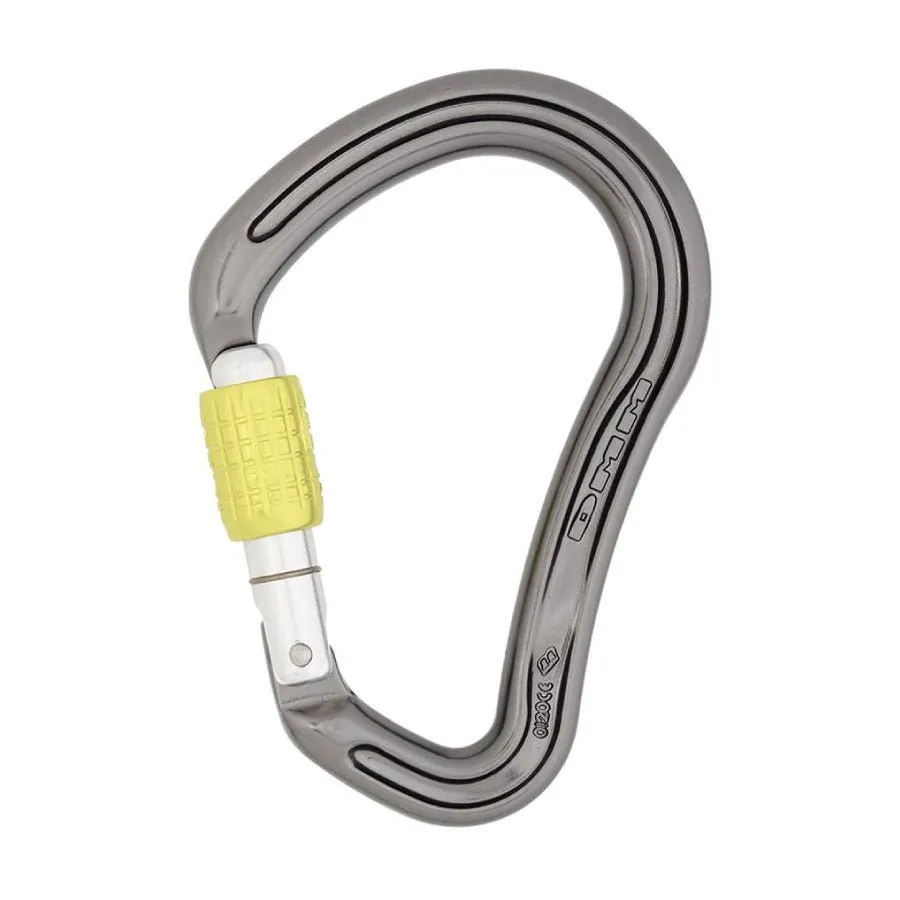 DMM 30kN Boa HMS Screw Gate Climbing Carabiner - Titanium/Lime