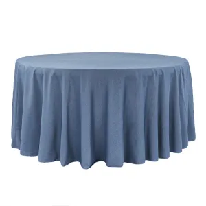 Faux Denim Tablecloth 108" Round - Dark Blue