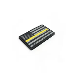 [GOLD LINE FLAG] 3x2 Inch PVC Patch [GLD/GRY]