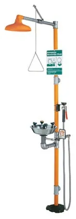 Guardian G1909HS Safety Shower with WideArea Eye/Face Wash Station w/Drench Hose, Stainless Bowl