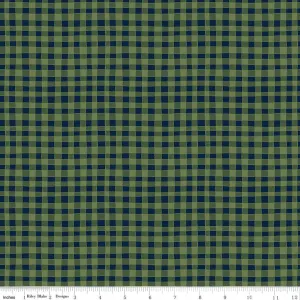 Love You S’more Gingham Olive Cotton Yardage by Gracey Larson | Riley Blake Designs