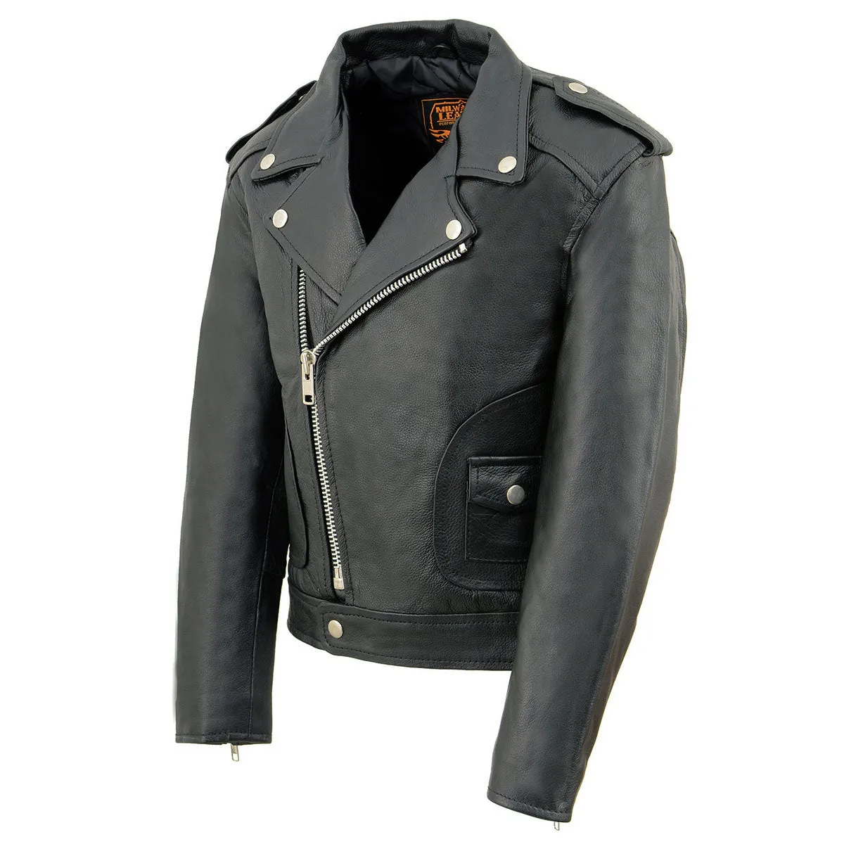 Milwaukee Leather LKK1920 Boy's Black Classic Leather Biker Jacket