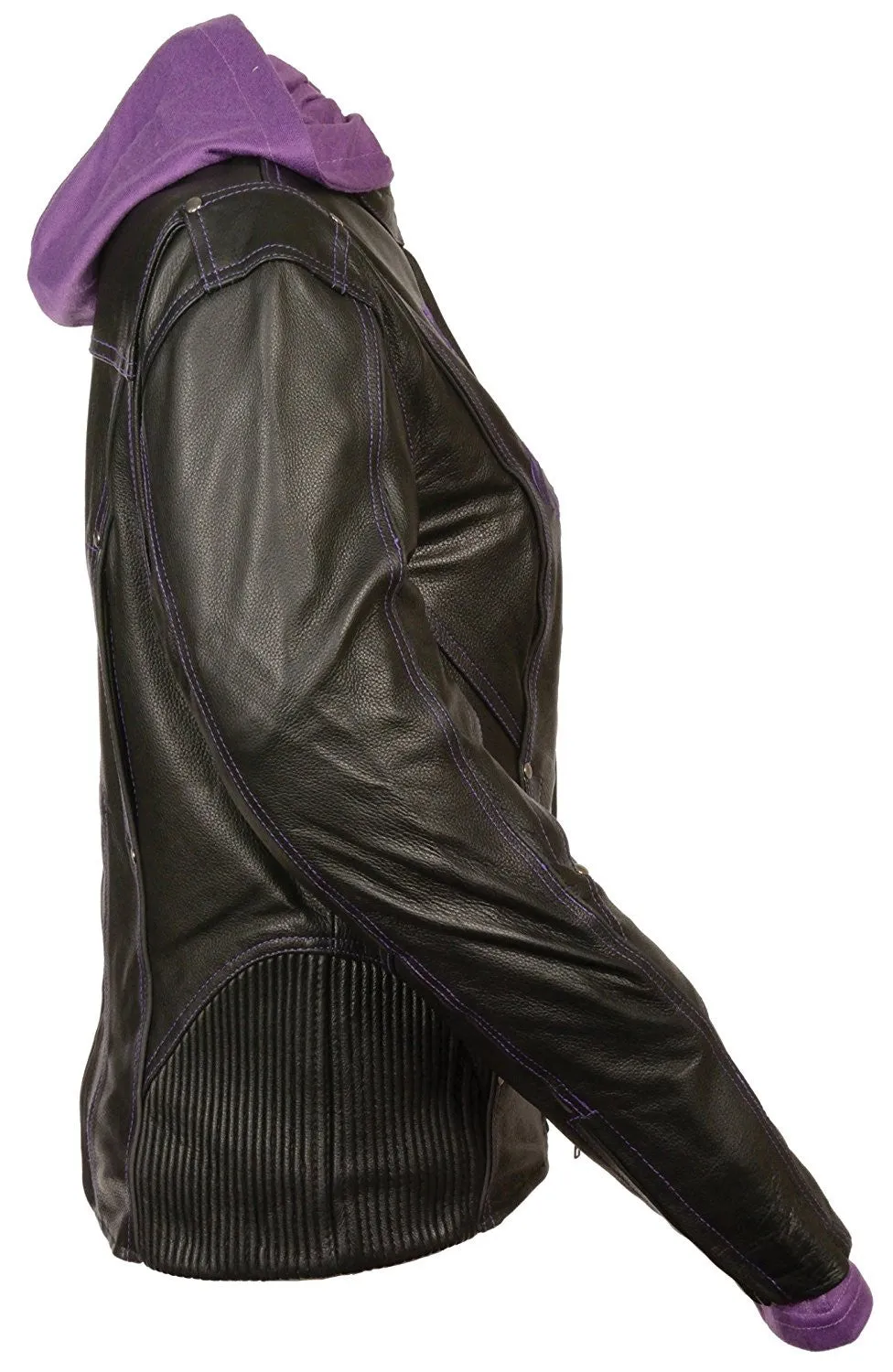 Milwaukee Women's 3/4th Leather Jacket Purple