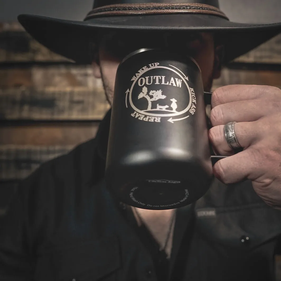 Outlaw's Wake Up, Kick Ass, Repeat Travel Mug