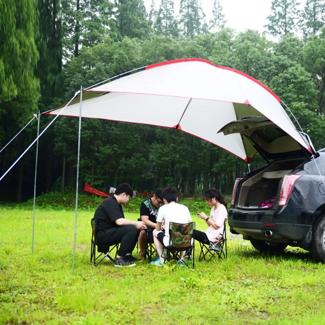 Portable Waterproof Car Rear Tent,Camping Shelter Outdoor Car Tent