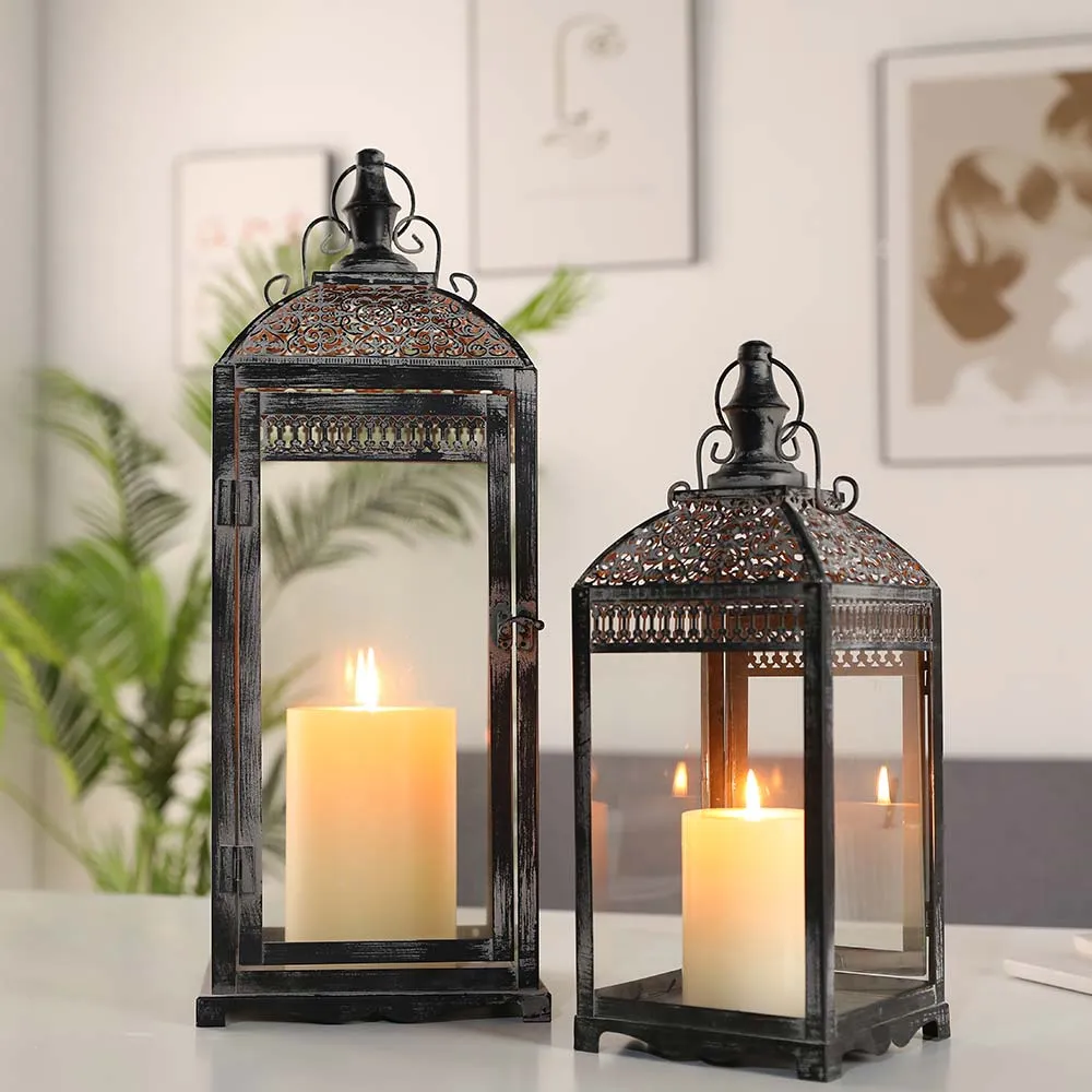 Set of 2 Hanging Candle Lanterns