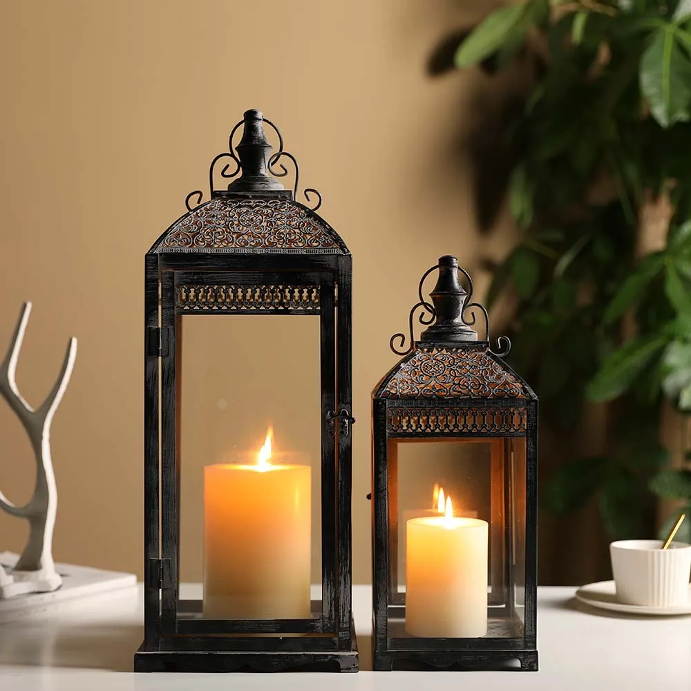 Set of 2 Hanging Candle Lanterns