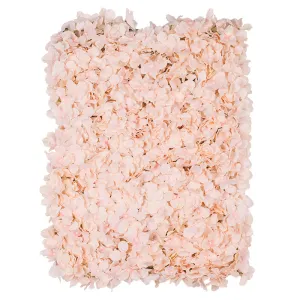 Silk Hydrangeas Flower Wall Backdrop Panel - Light Pink