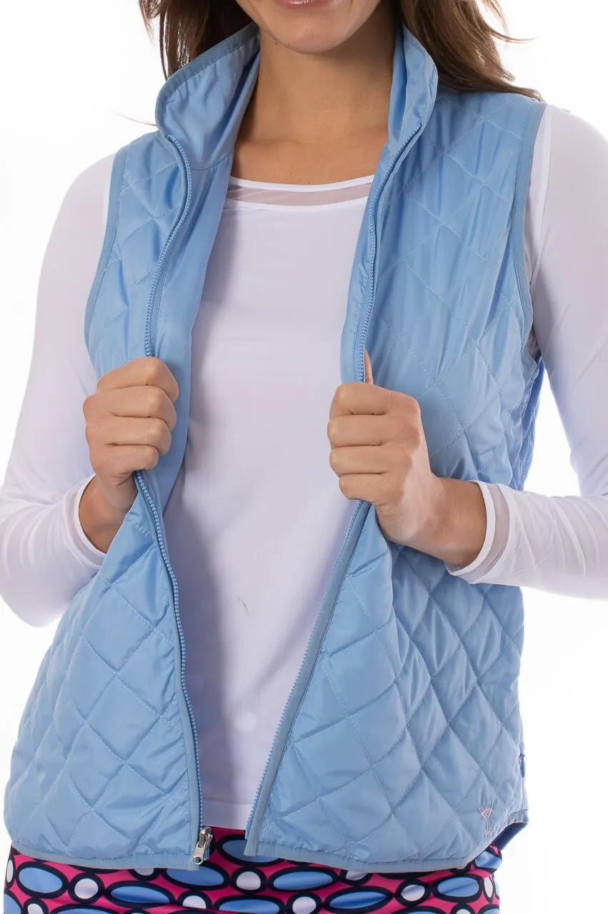 Sky Blue Quilted Wind Vest