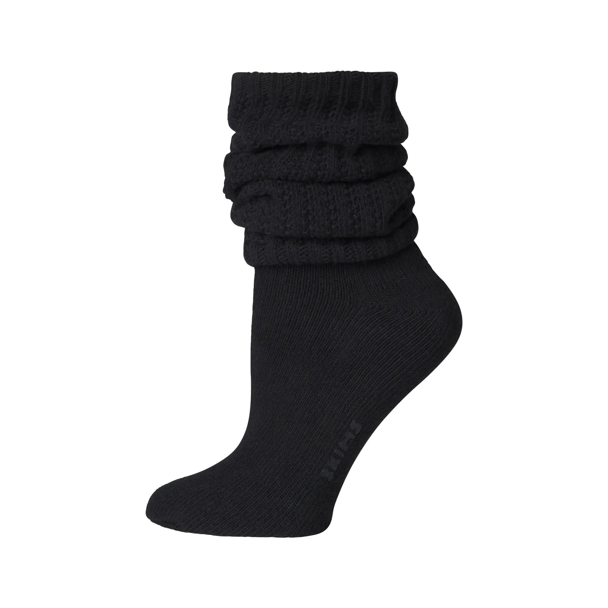 SLOUCHY CABLE SOCK | SOOT