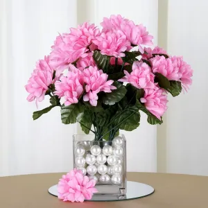 Small Chrysanthemum Bush Artificial Silk Flowers - Pink