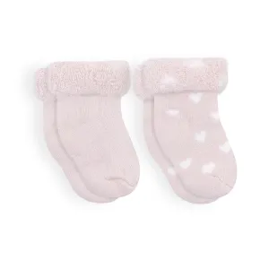 Solid/Stars Infant Socks - 2 Pack - Pink