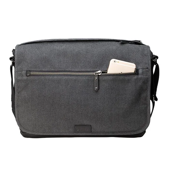 Tenba Cooper 15 Camera Bag - Grey Canvas / Black Leather