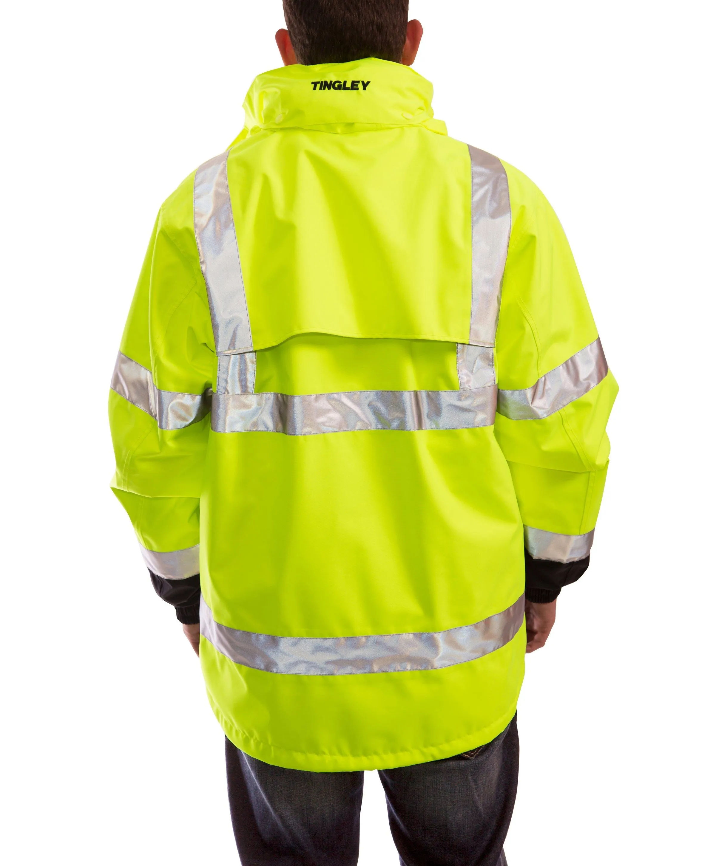 TINGLEY RUBBER CORP J24172.XL Icon 3.1 Jacket with Phase 1 Fleece Liner, Hi-Vis Lime, X-Large, 1 Each