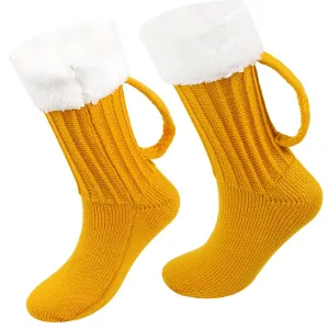 Trendy Beer Inspired Mug Knitted Socks