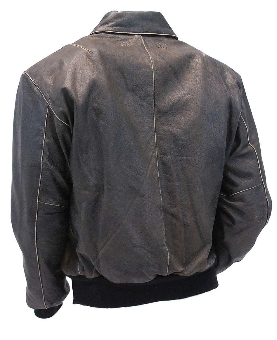 Vintage Brown Leather A2 Bomber Jacket #MA2DN ()