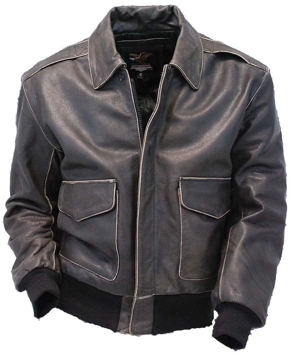 Vintage Brown Leather A2 Bomber Jacket #MA2DN ()