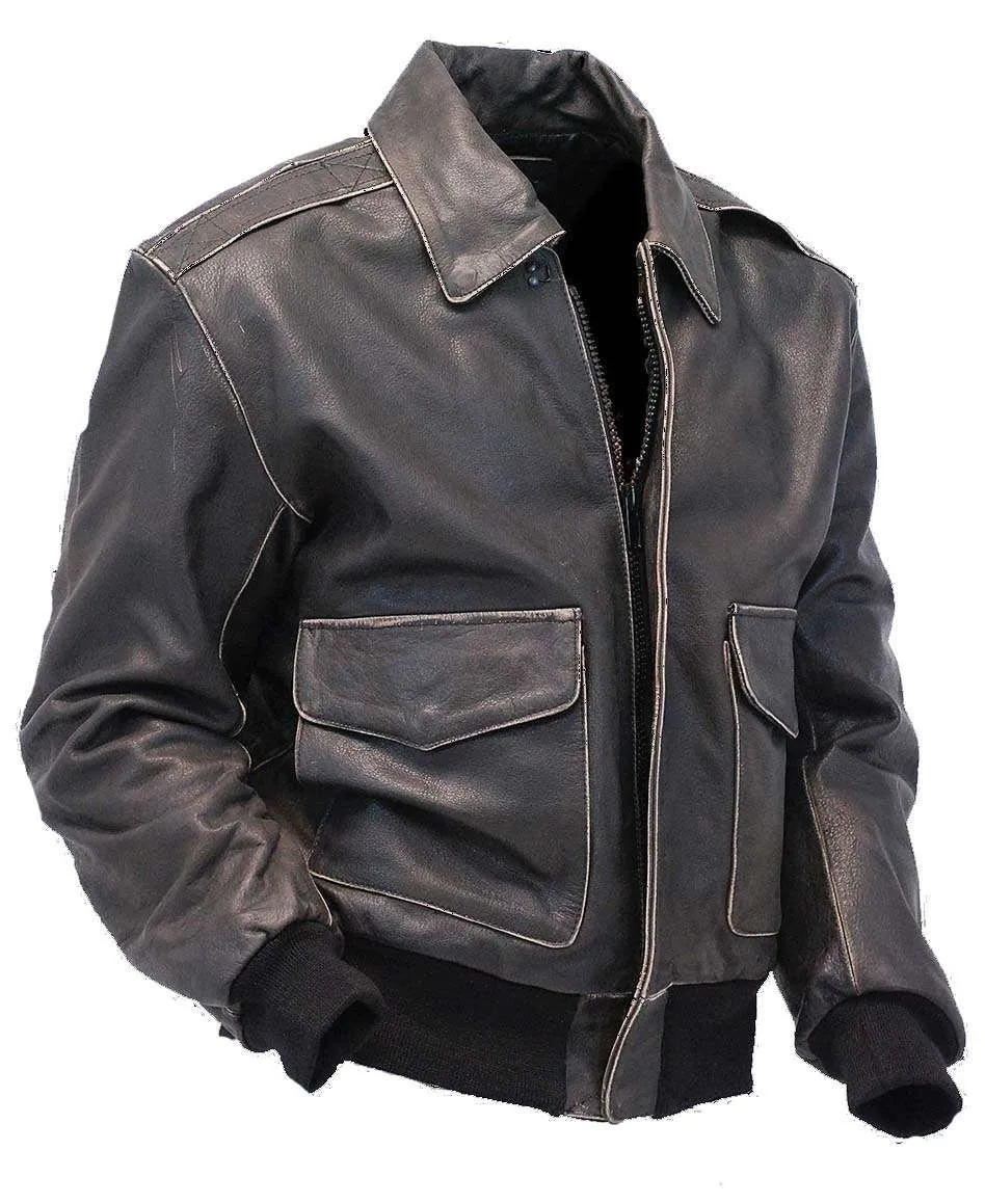 Vintage Brown Leather A2 Bomber Jacket #MA2DN ()