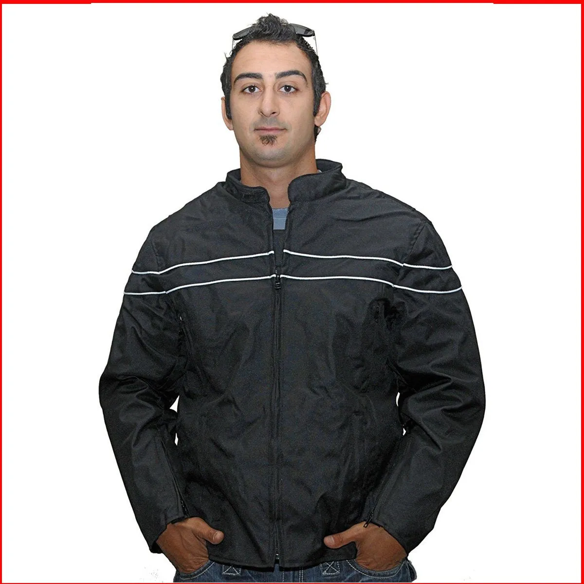 VL1561 Men's Textile Jacket with Accent Stripe & Reflective Piping