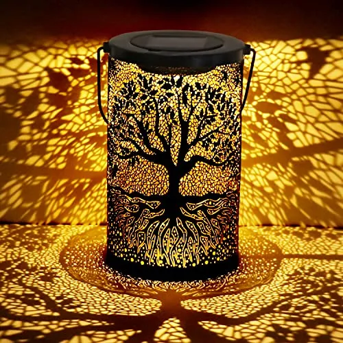 ZWOOS Solar Lantern for Outdoor, Waterproof Solar Lights, Hanging/ Standing, for Balcony, Patio, Garden Decoration (Big Tree)